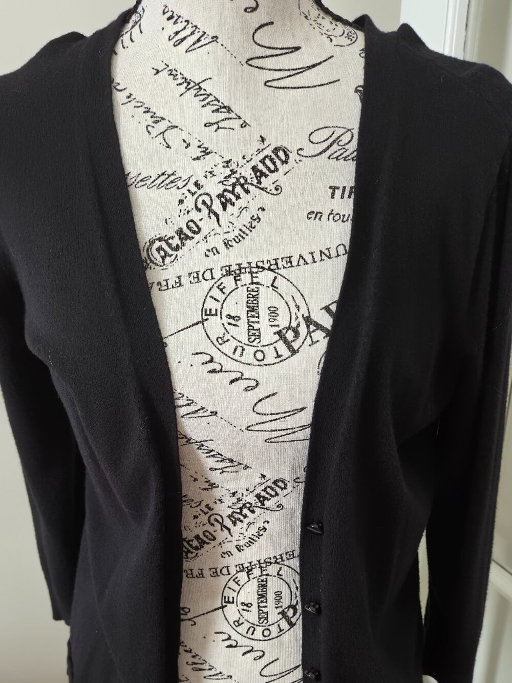 New York & Company M Black Button Front Cardigan Sweater